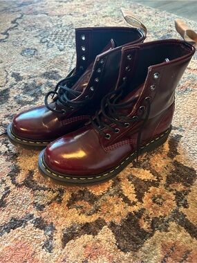Dr. Martens Women's Lace-Up Boots in Wine Red